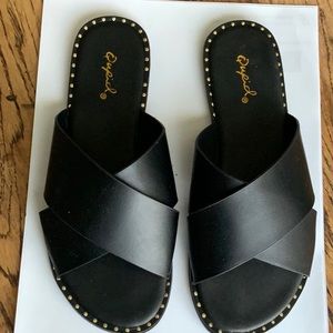 Qupid slip on sandals